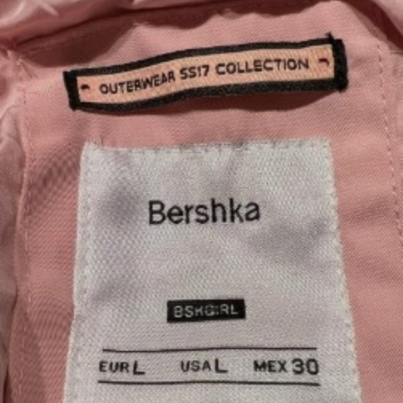 Bershka flamingo pink zip hoodie windbreaker jacket size L - Picture 5 of 5